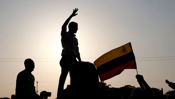 Juan Guaidó, lider opositor venezolano, durante un discurso - Sputnik Mundo