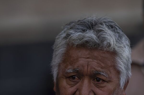 Ciudad de México: Manuel Olivares Hernández tras la conferencia para informar el levantamiento del plantón de las comunidades desplazadas de Guerrero - Sputnik Mundo