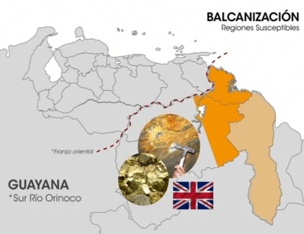 Guayana, regiones suceptibles de la balcanización en el mapa Guayana, regiones suceptibles de la balcanización en el mapa - Sputnik Mundo