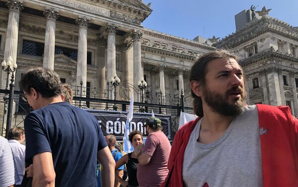 Protesta contra la inflación frente al Congreso de Argentina - Sputnik Mundo