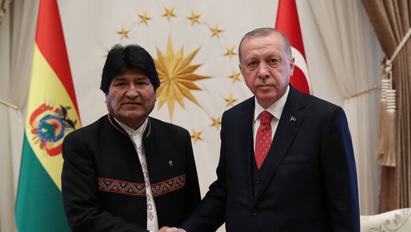 El presidente de Bolivia, Evo Morales y el presidente de Turquía, Recep Tayyip Erdogan El presidente de Bolivia, Evo Morales y el presidente de Turquía, Recep Tayyip Erdogan - Sputnik Mundo