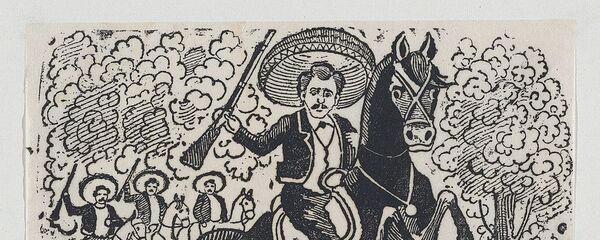 Emiliano Zapata a caballo, representación de una escena de la Revolución Mexicana Emiliano Zapata a caballo, representación de una escena de la Revolución Mexicana - Sputnik Mundo
