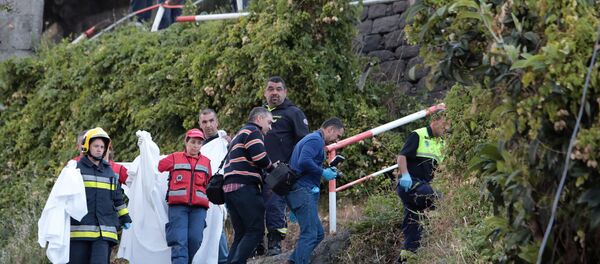 Equipos forense y de rescate tras el accidente de un autobús en Madeira, Portugal Equipos forense y de rescate tras el accidente de un autobús en Madeira, Portugal - Sputnik Mundo