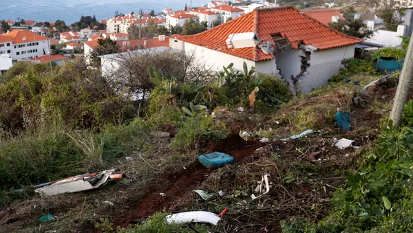 Lugar del accidente de un autobús en la isla de Madeira, Portugal