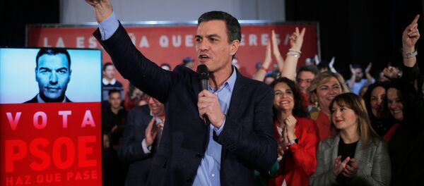 Pedro Sánchez, presidente del Gobierno de España en la campaña electoral - Sputnik Mundo