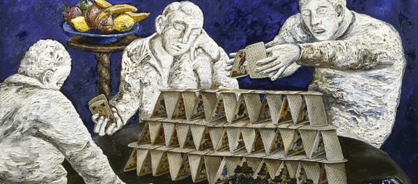 El cuadro 'Casa de naipes plegable' de Natalia Nésterova - Sputnik Mundo