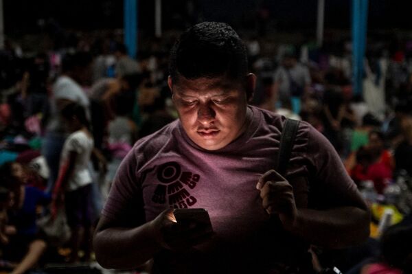 Ruben Figueroa en Huixtla, durante la estancia de la caravana migrante - Sputnik Mundo