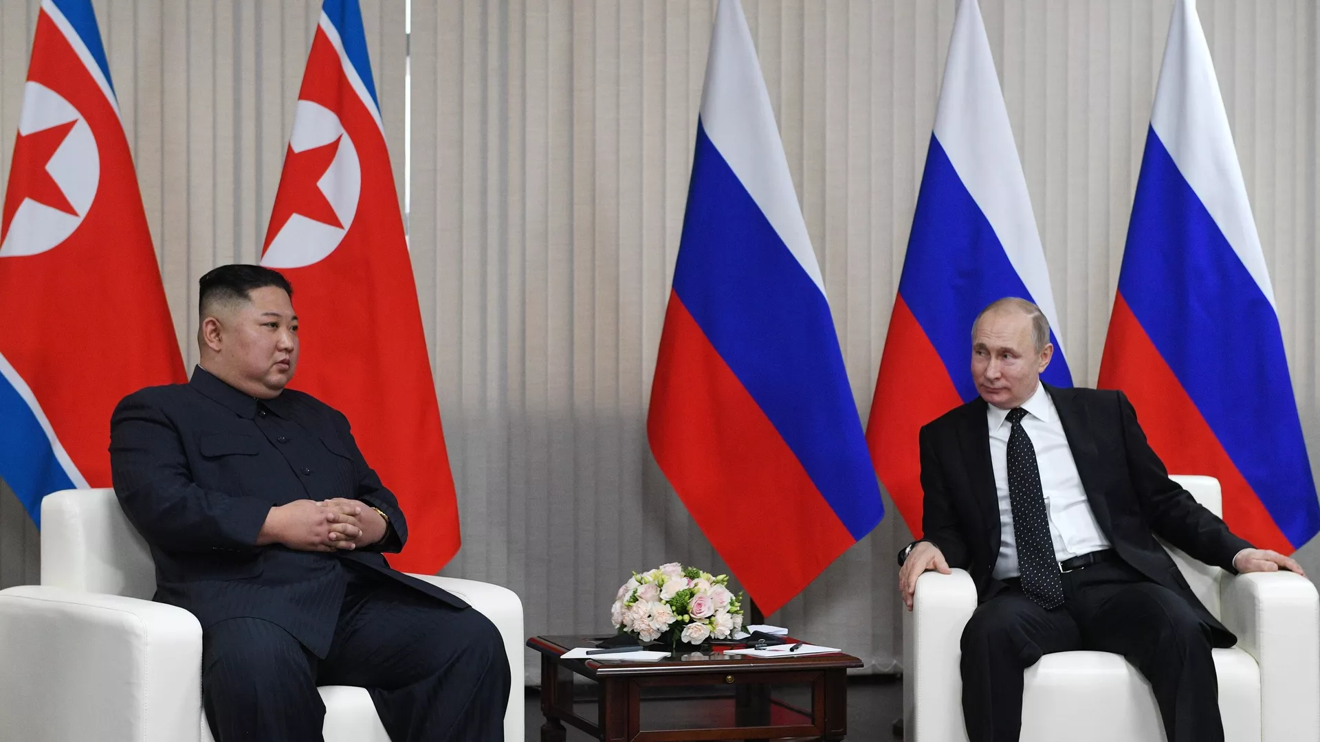 El líder de Corea del Norte, Kim Jong-un, y el presidente de Rusia, Vladímir Putin 