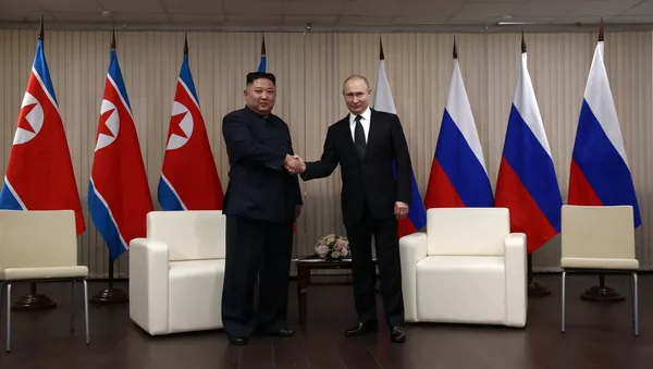 El líder de Corea del Norte, Kim Jong-un, y el presidente de Rusia, Vladímir Putin