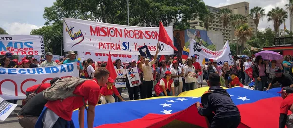 La marcha chavista en Caracas, Venezuela La marcha chavista en Caracas, Venezuela - Sputnik Mundo