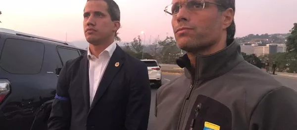 Los opositores venezolanos Juan Guaidó y Leopoldo López Los opositores venezolanos Juan Guaidó y Leopoldo López - Sputnik Mundo
