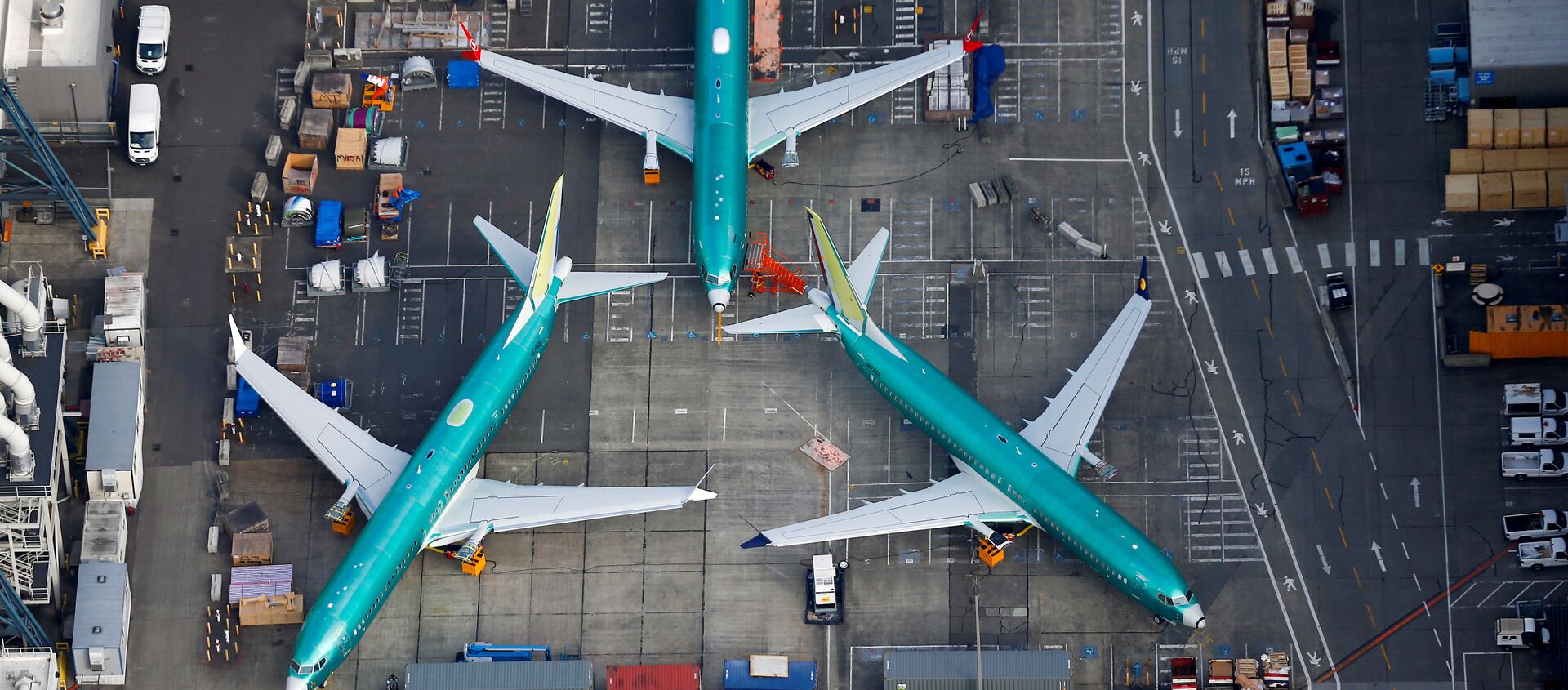 Aviones en la fábrica de Boeing de Renton, EEUU Aviones en la fábrica de Boeing de Renton, EEUU - Sputnik Mundo, 1920, 17.05.2019