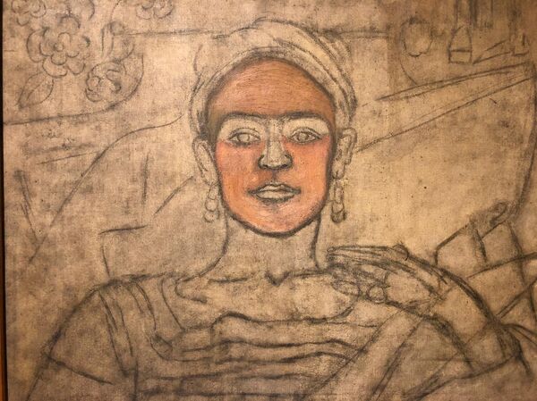 El boceto de un cuadro de Frida Kahlo, en exhibición en su residencia de Ciudad de México - Sputnik Mundo