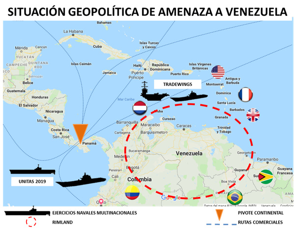 Mapa de amenaza geopolitica a Venezuela - Sputnik Mundo