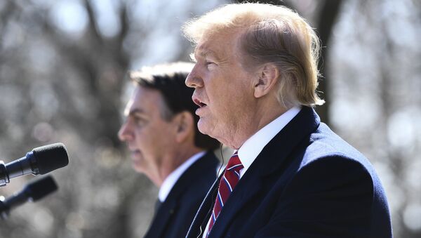 Presidente de Brasil, Jair Bolsonaro, y presidente de EEUU, Donald Trump Presidente de Brasil, Jair Bolsonaro, y presidente de EEUU, Donald Trump - Sputnik Mundo
