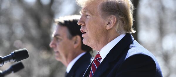 Presidente de Brasil, Jair Bolsonaro, y presidente de EEUU, Donald Trump Presidente de Brasil, Jair Bolsonaro, y presidente de EEUU, Donald Trump - Sputnik Mundo