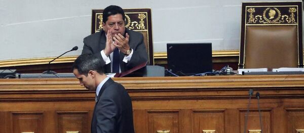 Edgar Zambrano, vicepresidente de la Asamblea Nacional de Venezuela, y Juan Guaidó, líder opositor venezolano - Sputnik Mundo