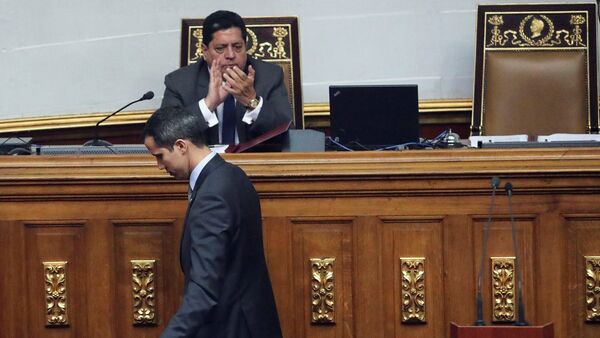 Edgar Zambrano, vicepresidente de la Asamblea Nacional de Venezuela, y Juan Guaidó, líder opositor venezolano - Sputnik Mundo