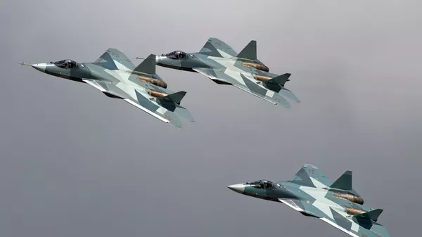 Cazas rusos Su-57 - Sputnik Mundo