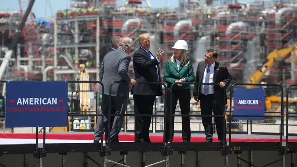 Donald Trump, presidente de EEUU, en la inauguración de la planta de Cameron LNG