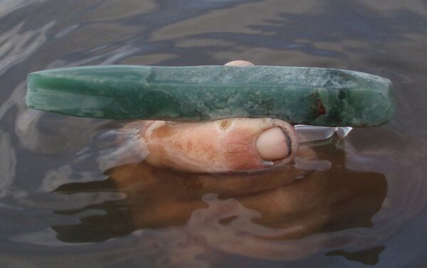 La gubia de jadeíta encontrada en la salina Ek Way Nal, Belice - Sputnik Mundo