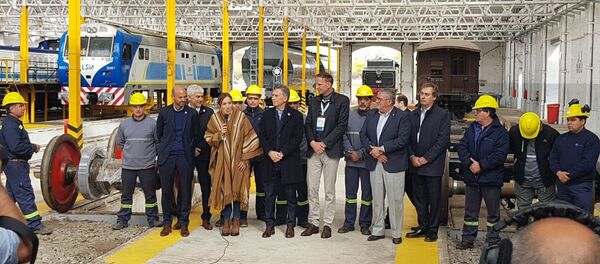 Acto en la fábrica de Transmashholding en Mechita, provincia de Buenos Aires - Sputnik Mundo