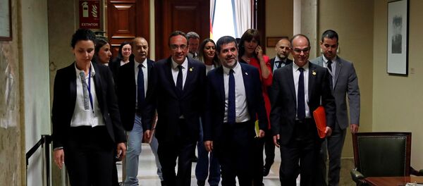 Presos independentistas Josep Rull, Jordi Sànchez and Jordi Turull - Sputnik Mundo