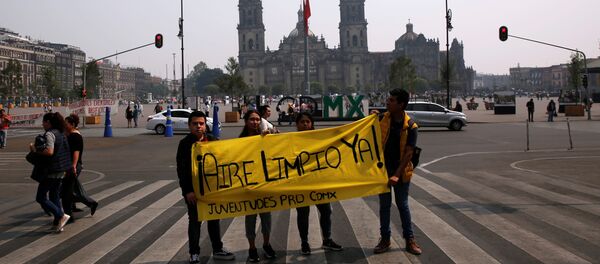 Jóvenes protestan por la mala calidad del aire en Ciudad de México - Sputnik Mundo