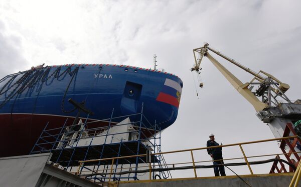 Ural, rompehielos ruso del proyecto 22220, el día de su botadura - Sputnik Mundo