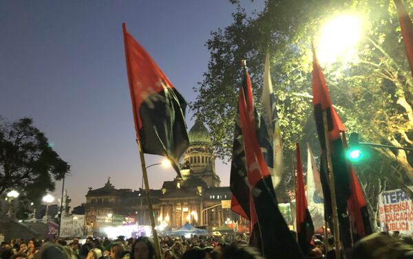 Apoyo a la presentación por octava vez del proyecto de legalización del aborto en Argentina - Sputnik Mundo
