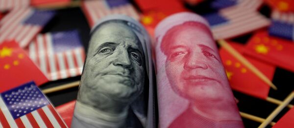 Banderas de China y de EEUU - Sputnik Mundo