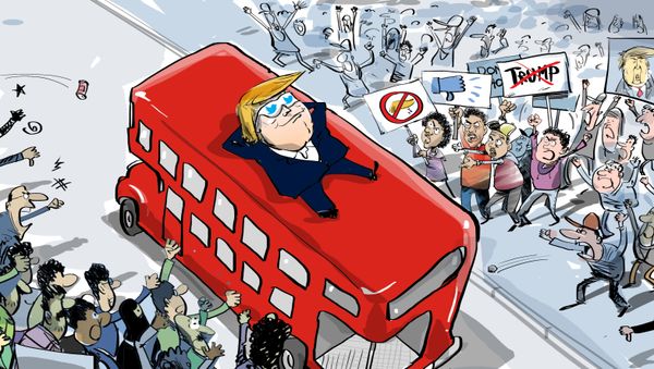 Trump en Londres: No vi protestas, son noticias falsas Trump en Londres: No vi protestas, son noticias falsas - Sputnik Mundo