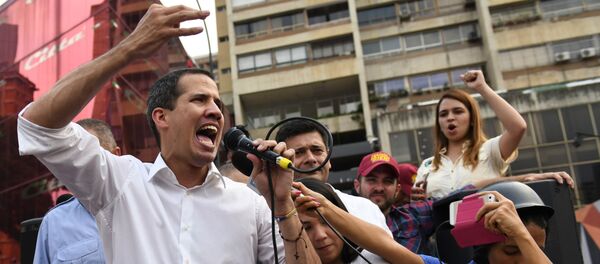 El líder opositor venezolano Juan Guaidó en un acto en Caracas - Sputnik Mundo