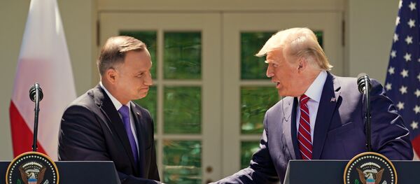 El presidente de Polonia, Andrzej Duda, y el presidente de EEUU, Donald Trump El presidente de Polonia, Andrzej Duda, y el presidente de EEUU, Donald Trump - Sputnik Mundo