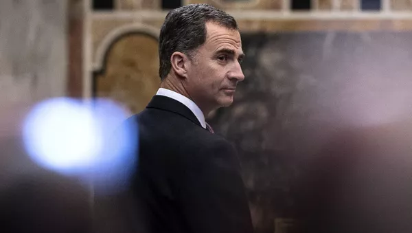 Spain's King Felipe VI attends a ceremony at the Vatican