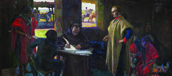 José Artigas dictándole a su secretario Jose Monterroso, pintura de Pedro Blanes Viale - Sputnik Mundo