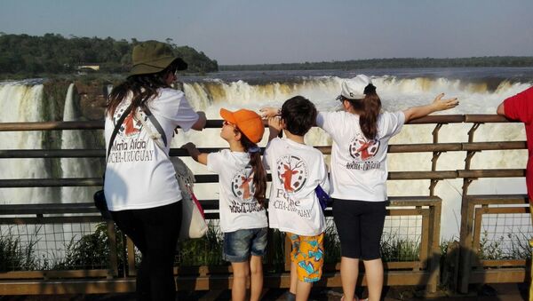 Visita del grupo rochense Tras las huellas del venado a las Cataratas del Iguazú, en Argentina - Sputnik Mundo