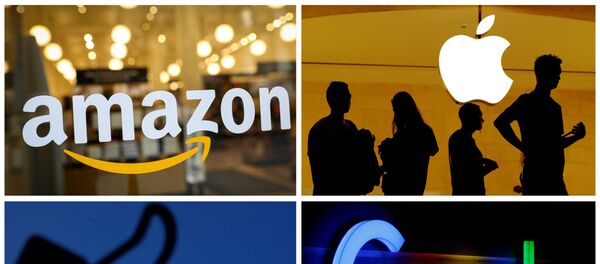 Los logotipos de Amazon, Apple, Facebook y Google - Sputnik Mundo