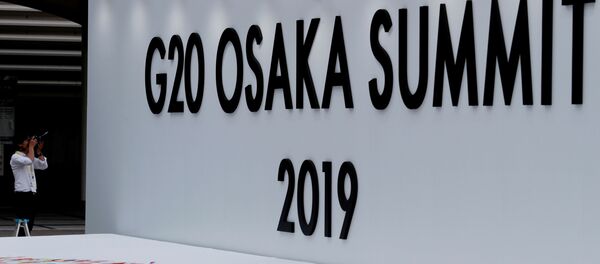 El logo del G20 2019 en Osaka, Japón - Sputnik Mundo