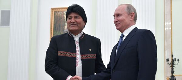 Presidente de Bolivia, Evo Morales y presidente de Rusia, Vladímir Putin  - Sputnik Mundo