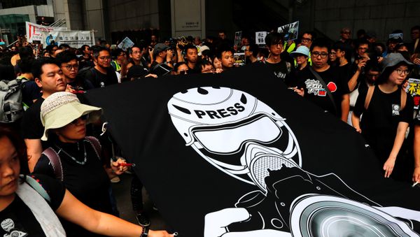 Las protestas de los periodistas en Hong Kong Las protestas de los periodistas en Hong Kong - Sputnik Mundo