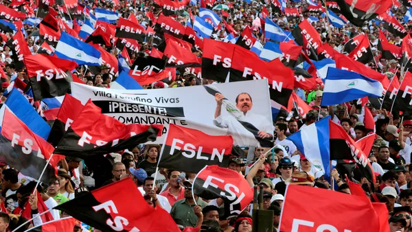 Simpatizantes del Frente Sandinista de Liberación Nacional (FSLN)