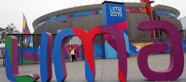 Vista exterior del Estadio Nacional de Lima, una de las sedes de los Juegos Panamericanos de Lima 2019 - Sputnik Mundo