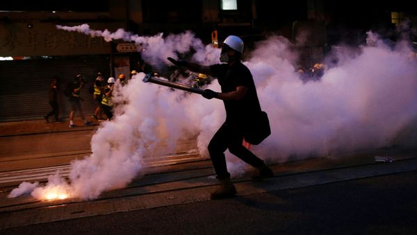 Las protestas en Hong Kong Las protestas en Hong Kong - Sputnik Mundo