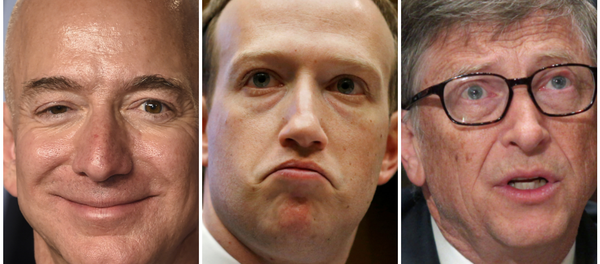 Jeff Bezos, Mark Zuckerberg y Bill Gates - Sputnik Mundo