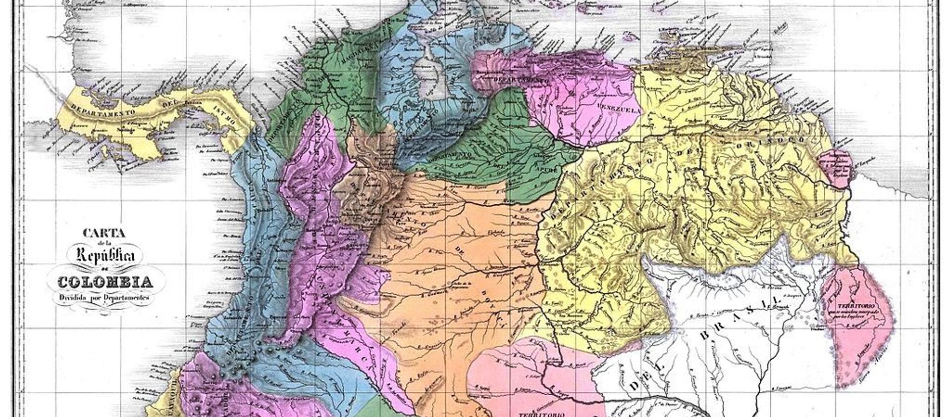 Mapa de la Gran Colombia en 1824 - Sputnik Mundo, 1920, 07.08.2019