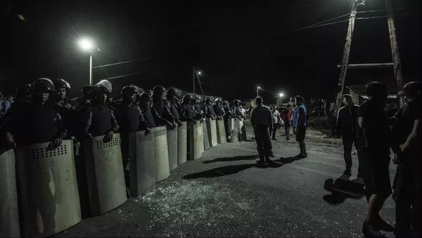 La policía kurguís durante la operación contra el exmandatario Almazbek Atambáev