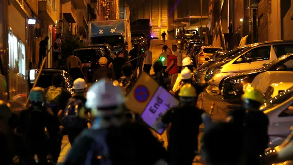 Los protestantes en Hong Kong