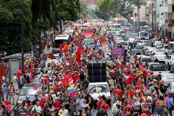 No más Trump: las fotos de la marcha venezolana en Caracas contra el presidente de EEUU - Sputnik Mundo