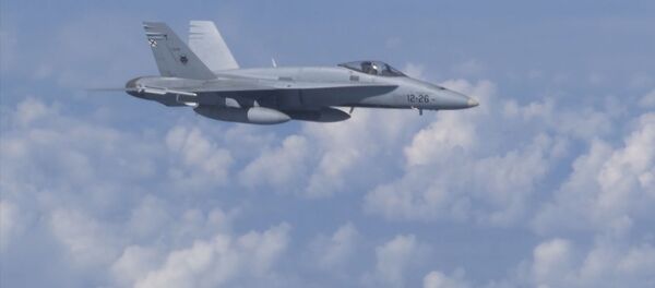 Un Su-27 espanta al F-18 español que se acercó al avión del ministro de Defensa ruso Un Su-27 espanta al F-18 español que se acercó al avión del ministro de Defensa ruso - Sputnik Mundo